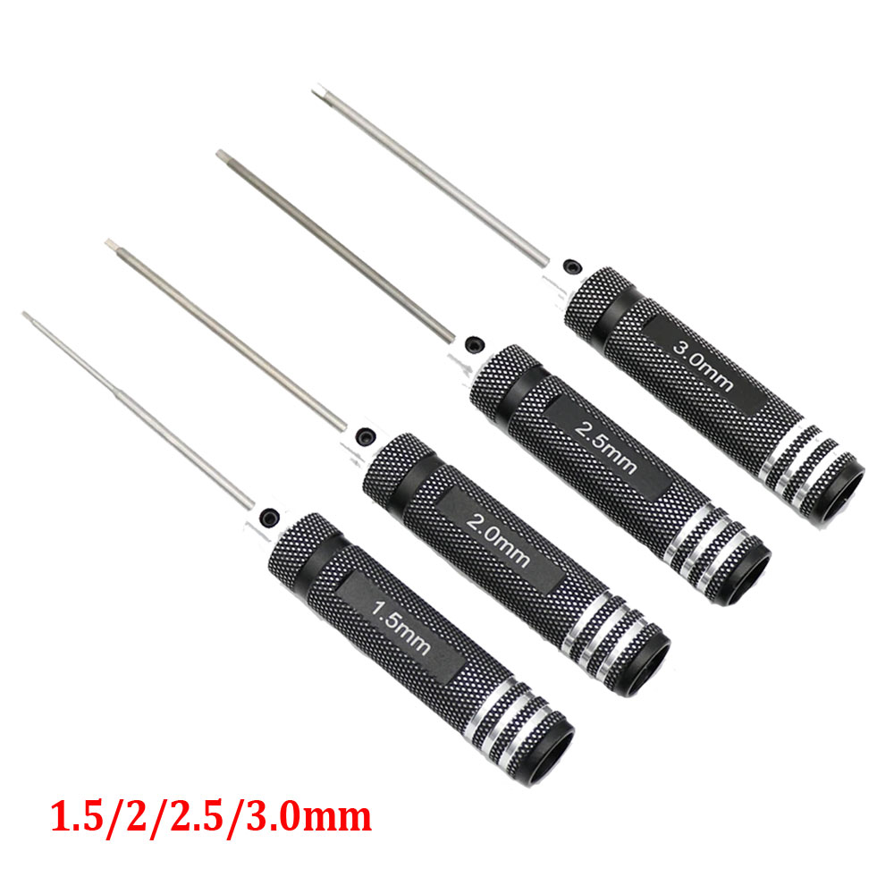 Rc Hobby Electric Screwdriver - 4 SZT. Czarne Klucze Sześciokątne 1.5/2/2.5/3.0mm